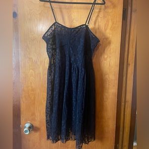 Wild Fable Sheer Black Starry Print Spaghetti Strap Dress Size XXL